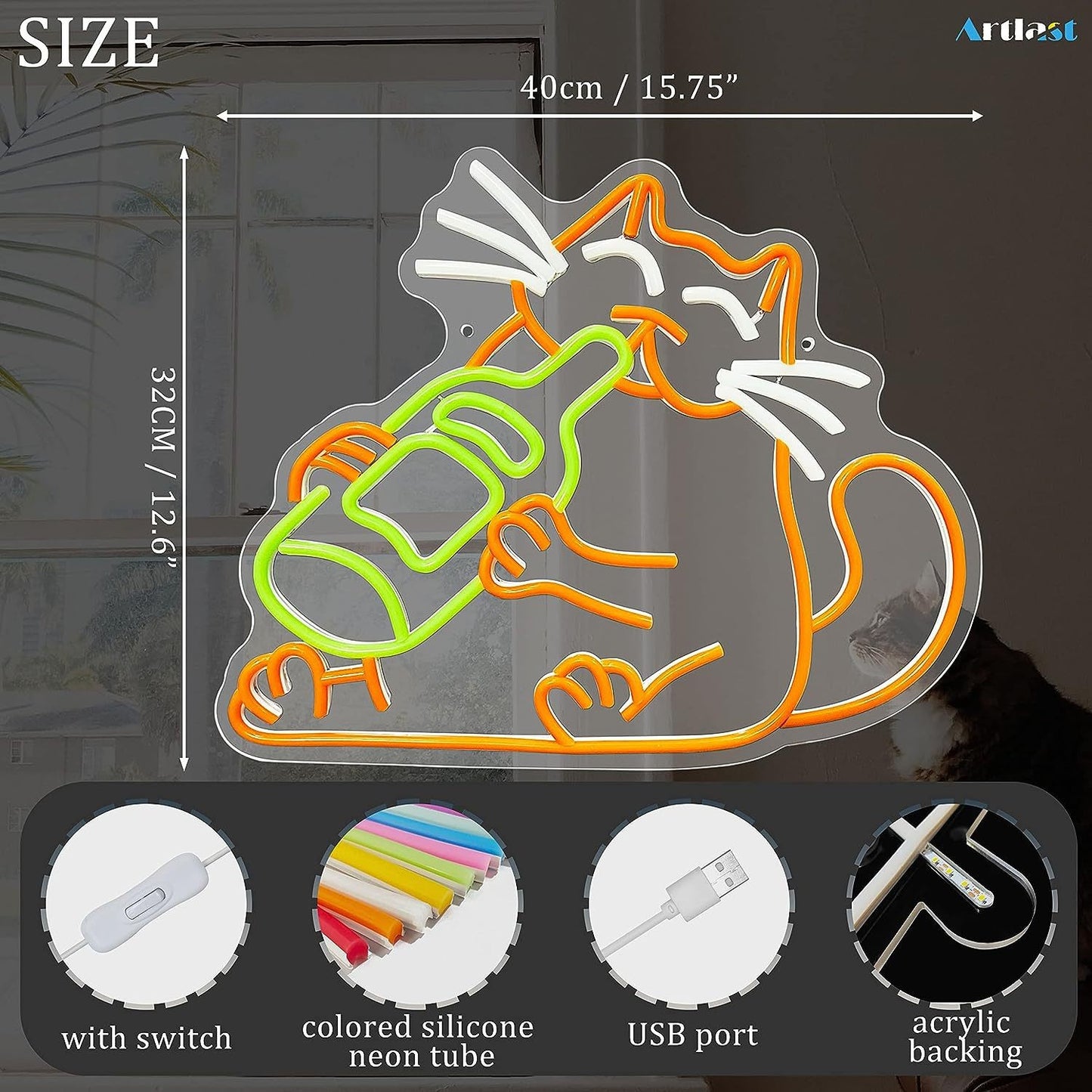 Neon Cat Ambience Light